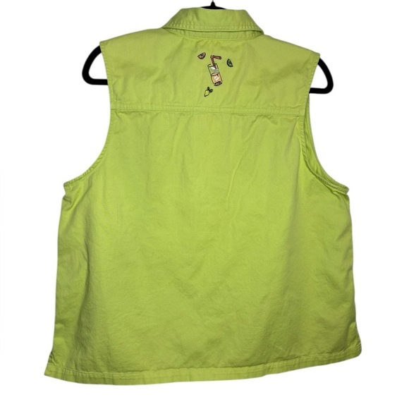 Women’s Sleeveless Button Front Summer Beaded Embroidered Shirt Size X (14W) - Picture 5 of 12